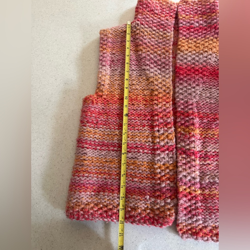 Handmade Multicolor Sweater Vest. Sunset Pastel Colors. Crochet. Sz. Large? - Picture 9 of 11
